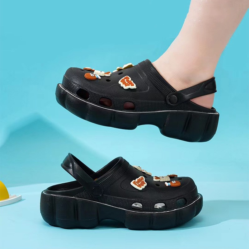 Dép sục Cross nữ đế bánh mì đám mây độn cao 4cm TẶNG bộ 10 sticker cute êm chân siêu nhẹ - SL057