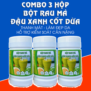 Combo 3 hộp Bột rau má đậu xanh cốt dừa 500g