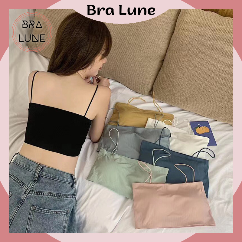 Áo bra nữ thun lạnh mút mỏng có thể tháo rời BRALUNE, áo ống nữ dây mảnh thời trang mã 609 | BigBuy360 - bigbuy360.vn