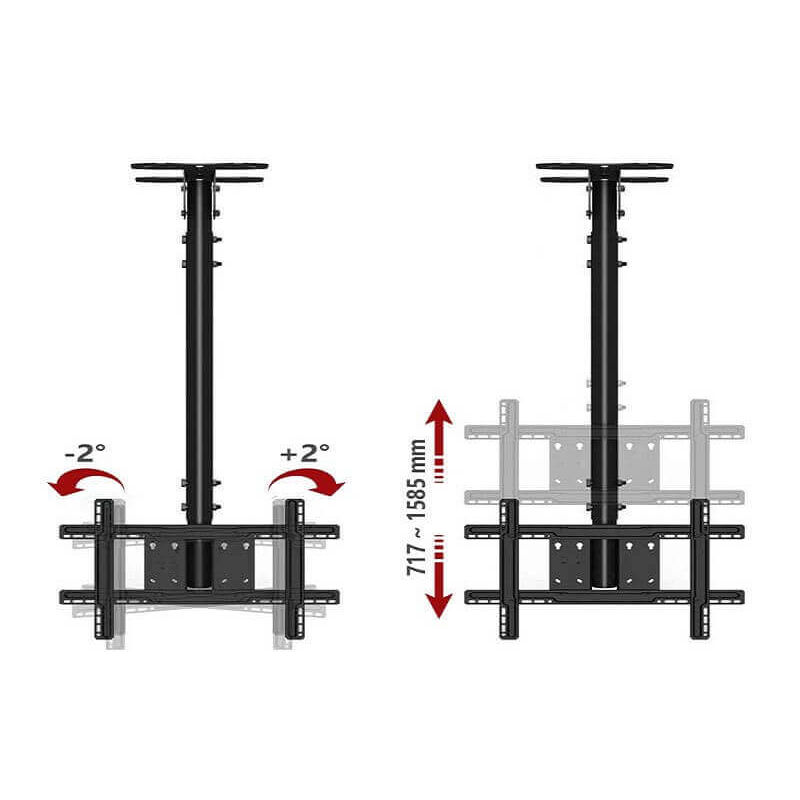 Giá treo thả trần màn hình Tivi North Bayou NB T560-15 từ 32 - 75 inch, Tải trọng 68 kg, Xoay linh hoạt