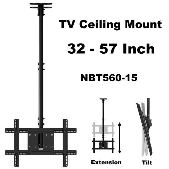 Giá treo thả trần màn hình Tivi North Bayou NB T560-15 từ 32 - 75 inch, Tải trọng 68 kg, Xoay linh hoạt