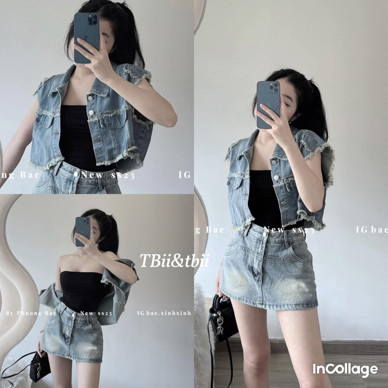 Gile jean rách Croptop siu hot qcl1