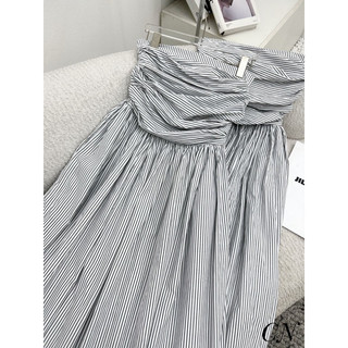 Váy maxi quây kẻ chun lưng