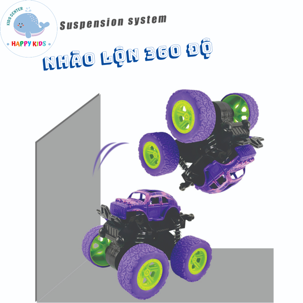 Đồ chơi Ô tô địa hình nhào lộn 360 độ chạy quán tính siêu bền nhiều màu sắc cho bé
