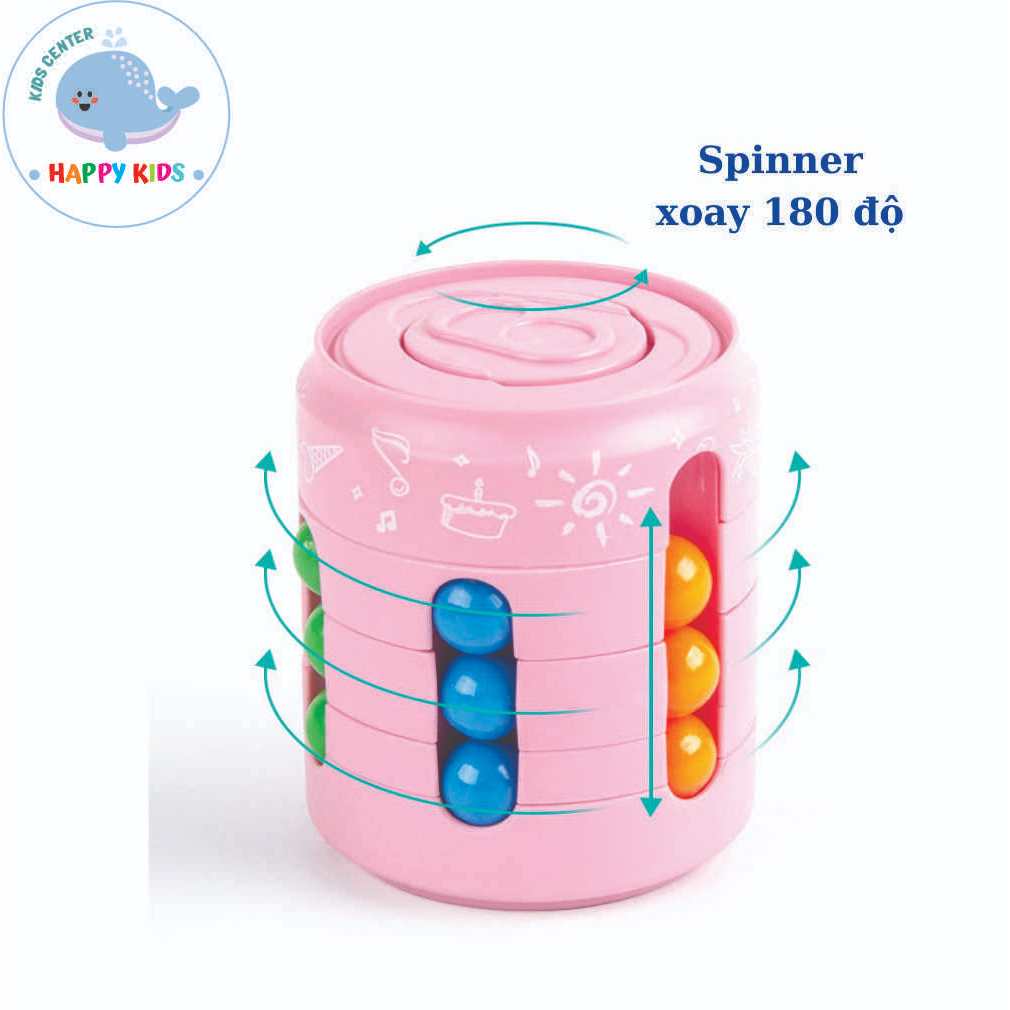Rubik biến thể hình lon bia – Spinner đẹp lạ mắt xoay ngón tay luyện trí não, sự kiên trì