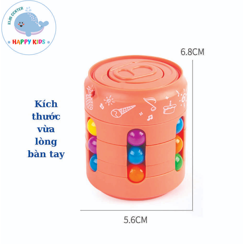 Rubik biến thể hình lon bia – Spinner đẹp lạ mắt xoay ngón tay luyện trí não, sự kiên trì