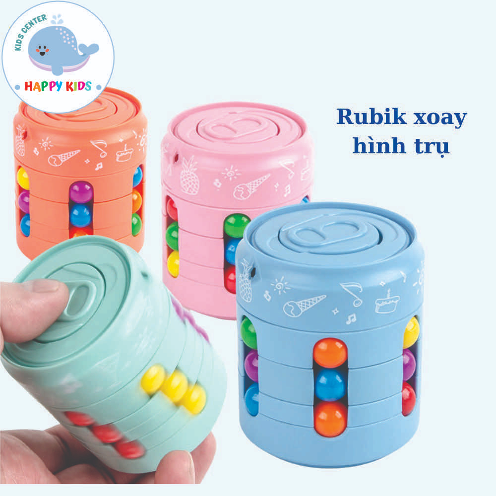 Rubik biến thể hình lon bia – Spinner đẹp lạ mắt xoay ngón tay luyện trí não, sự kiên trì