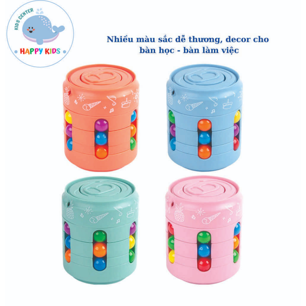 Rubik biến thể hình lon bia – Spinner đẹp lạ mắt xoay ngón tay luyện trí não, sự kiên trì