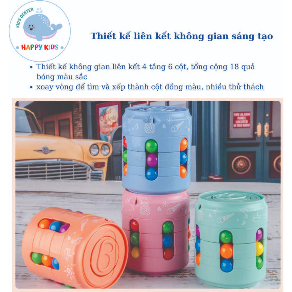 Rubik biến thể hình lon bia – Spinner đẹp lạ mắt xoay ngón tay luyện trí não, sự kiên trì
