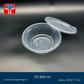 TÔ NHỰA MANG ĐI DÙNG 1 LẦN [ 800ML ] - KÈM NẮP - 1 LỐC 50 TÔ
