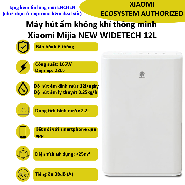 Máy hút ẩm không khí thông minh Xiaomi Mijia NEW WIDETECH 12L/18L - Bảo hành 6 tháng - Shop MI Ecosystem Authorized