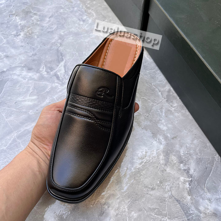 Giày sục nam da thật đế gót S65. Bảo hành 12 tháng
