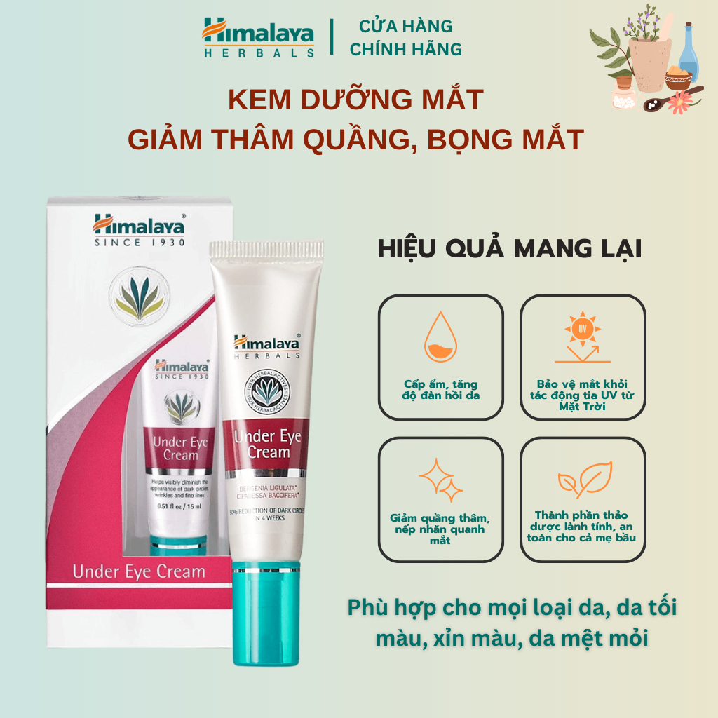 Kem dưỡng giảm thâm quầng mắt Himalaya Under Eye Cream 15g