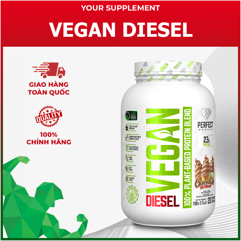 Sữa Tăng Cơ Whey Vegan Diesel - Perfect Sport 700gr (20 servings) Protein Thuần Thực Vật Tinh Khiết - YourSupplement