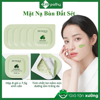 Hộp 8 hũ mặt nạ bùn, Mặt nạ đất sét chiết xuất từ Bơ cao cấp Bioaqua dưỡng ẩm, làm đều màu da