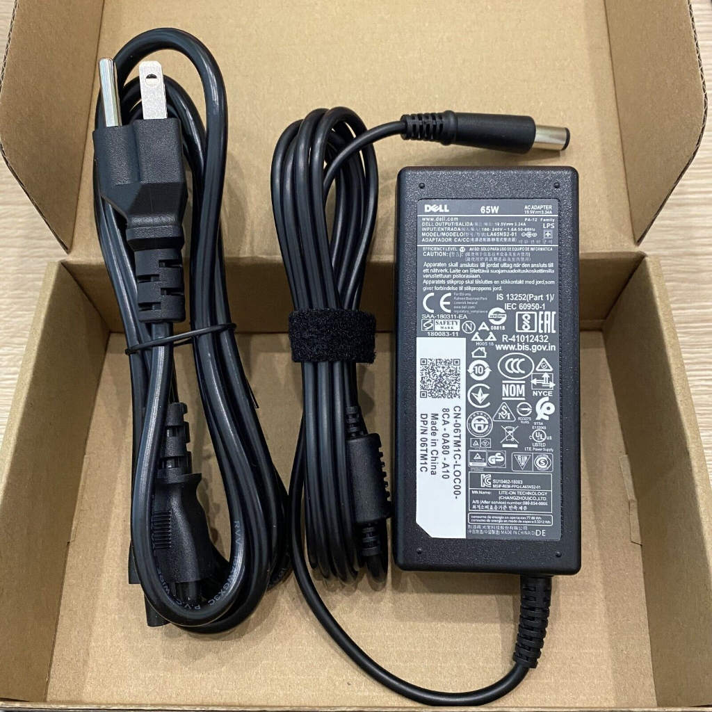 Sạc DELL 65W 7.4 x5.0mm AC Adapter Charger PA-12 100-240V LA65NS2-01 chân kim to
