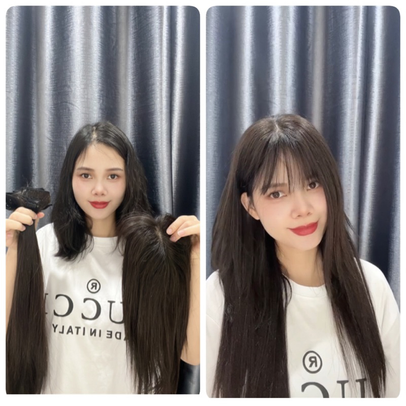 PHỦ HÓI MÁI THƯA TỪ TÓC THẬT(TÓC VIP) ĐỦ ĐỘ DÀI