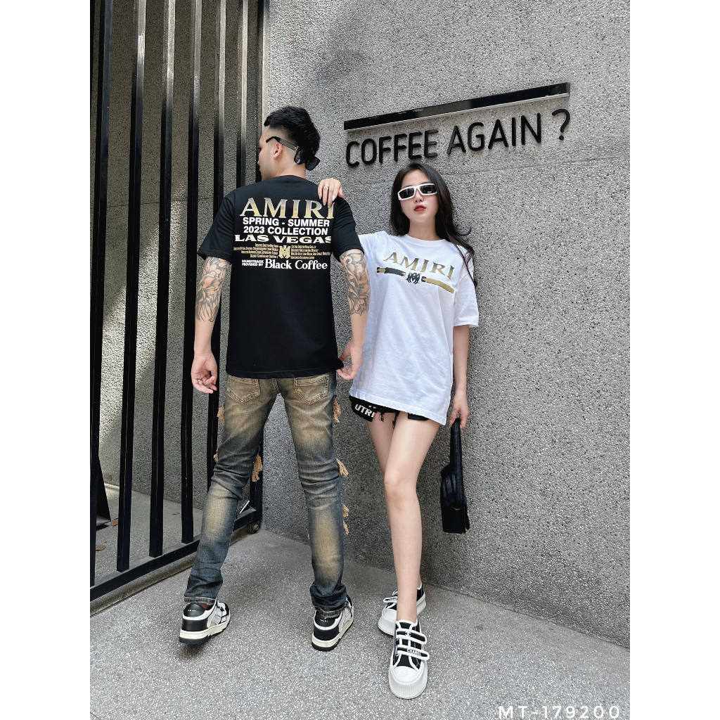 Áo Phông Nam A Mi Ri In Chữ Siêu Đẹp - Áo Thun Nam Nữ A Mi Ri Chất Liệu Cotton Cao Cấp