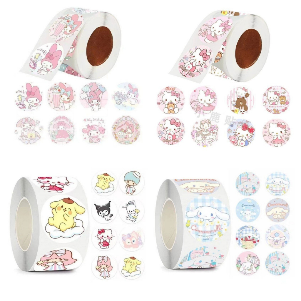 Cuộn 500 tem Sticker dễ thương  - 2.5cm