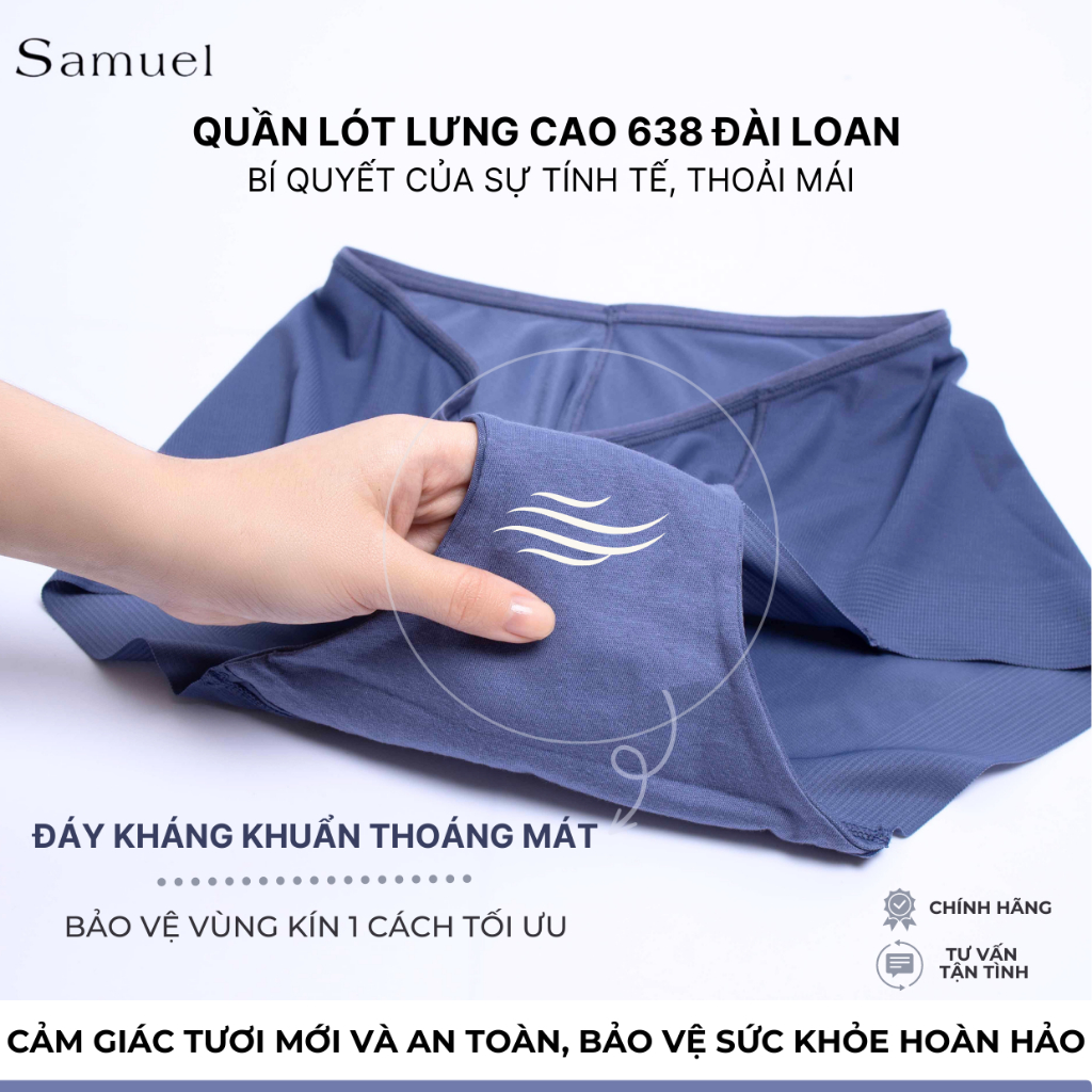 Quần Lót Đài Loan 638 - Lưng Cao Siêu Mỏng Thoáng Không đường viền may Vải Siêu Cool Hạ Nhiệt