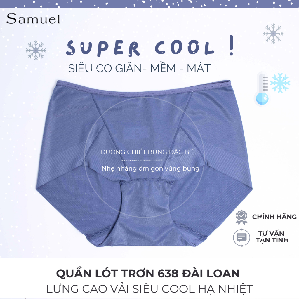 Quần Lót Đài Loan 638 - Lưng Cao Siêu Mỏng Thoáng Không đường viền may Vải Siêu Cool Hạ Nhiệt