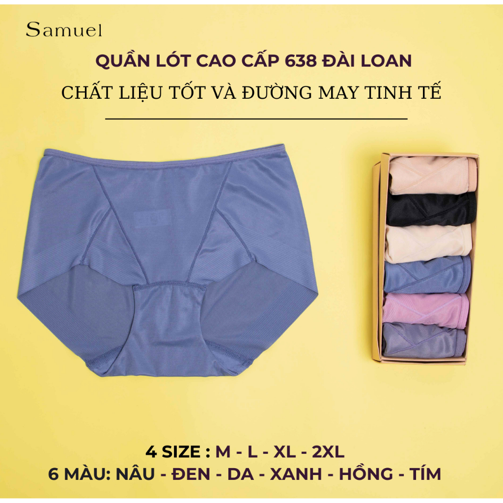 Quần Lót Đài Loan 638 - Lưng Cao Siêu Mỏng Thoáng Không đường viền may Vải Siêu Cool Hạ Nhiệt