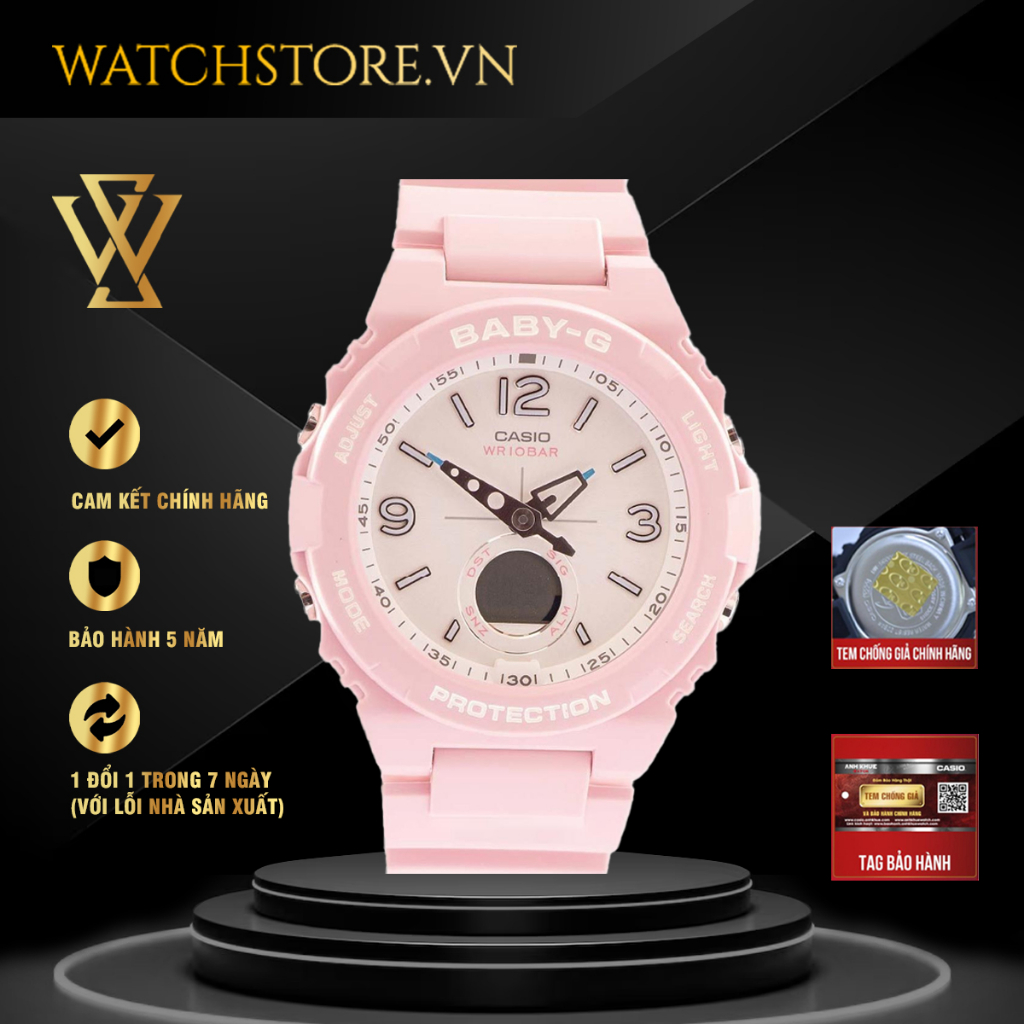 Đồng Hồ Điện Tử Nữ Casio WATCHSTORE BGA-260SC-4A Thiết Kế Mặt Kính Khoáng 41mm, Dây Và Vỏ Nhựa Bền Bỉ