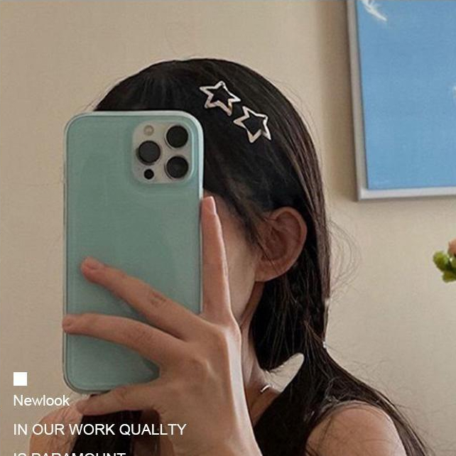 🥟ice🥟Y2k Kẹp Tóc Ngôi Sao Năm Cánh Bằng Kim Loại Màu Bạc Mát Mẻ Dễ Phối Đồ Dành Cho Bạn Gái