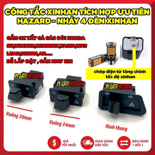 Combo công tắc hazard tích hợp nháy 4 xi nhan cho wave, ab, winnerx, sh, vision,…