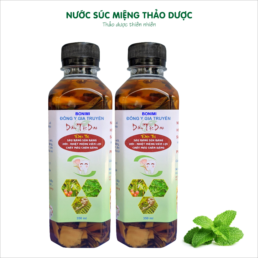 Combo 2 Chai Nước Súc Miệng Thảo Dược Hết Hôi Miệng TQ Bonimi 350ml.