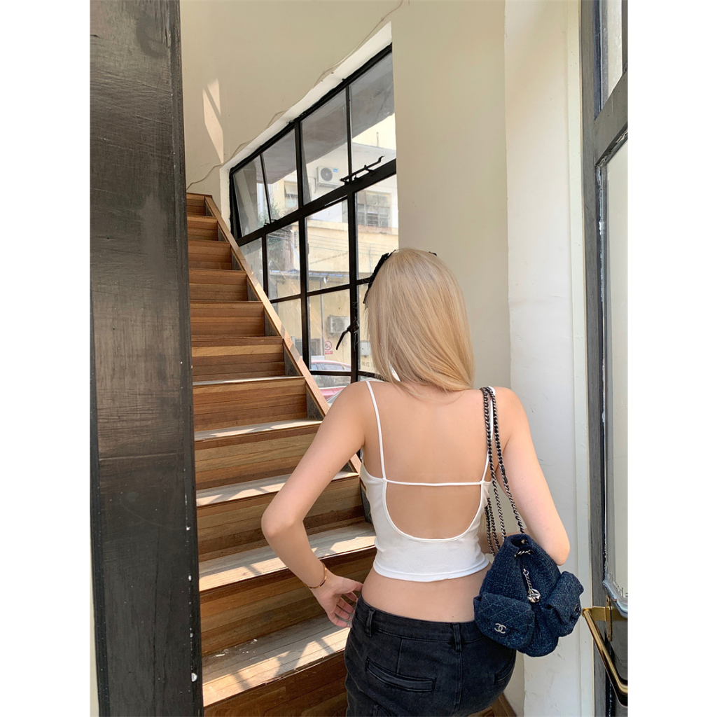 Áo croptop nữ cotton mút mỏng BRALUNE, áo ngực nữ dây mảnh cá tính mã 612