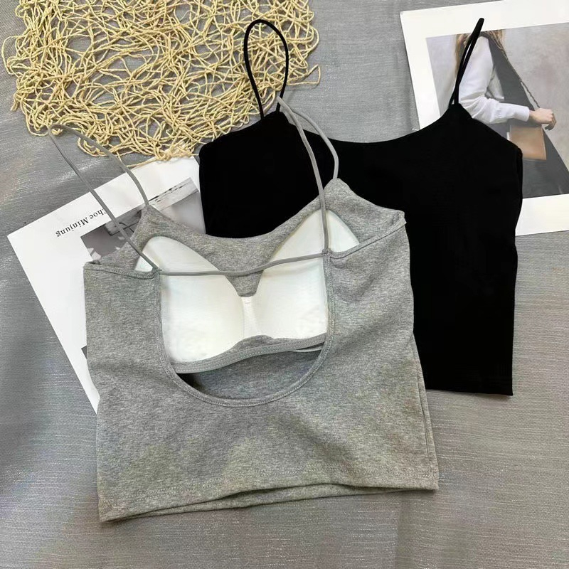 Áo croptop nữ cotton mút mỏng BRALUNE, áo ngực nữ dây mảnh cá tính mã 612