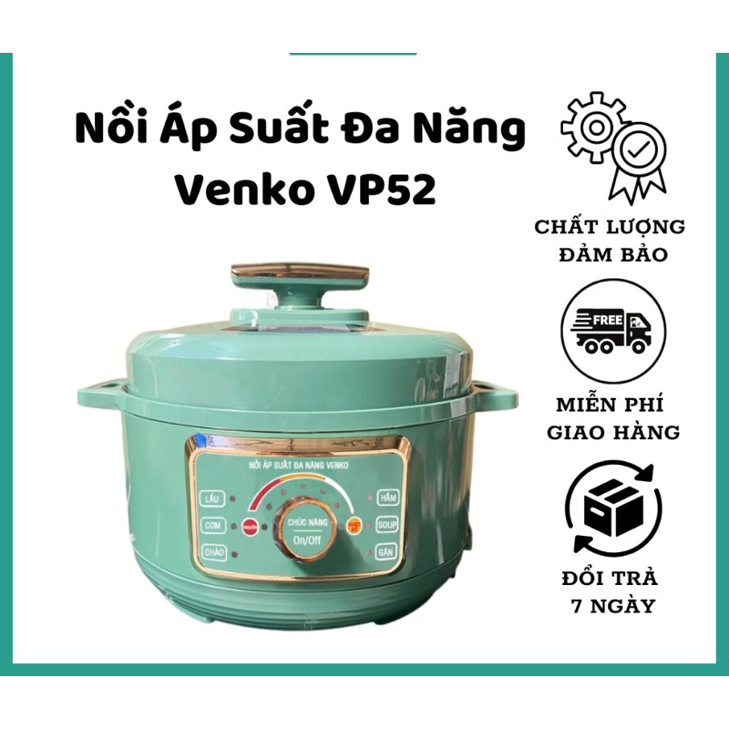 Nồi Áp Suất Đa Năng VenKo 4 Lít- Hàng Chính Hãng. Bảo Hành 12 Tháng