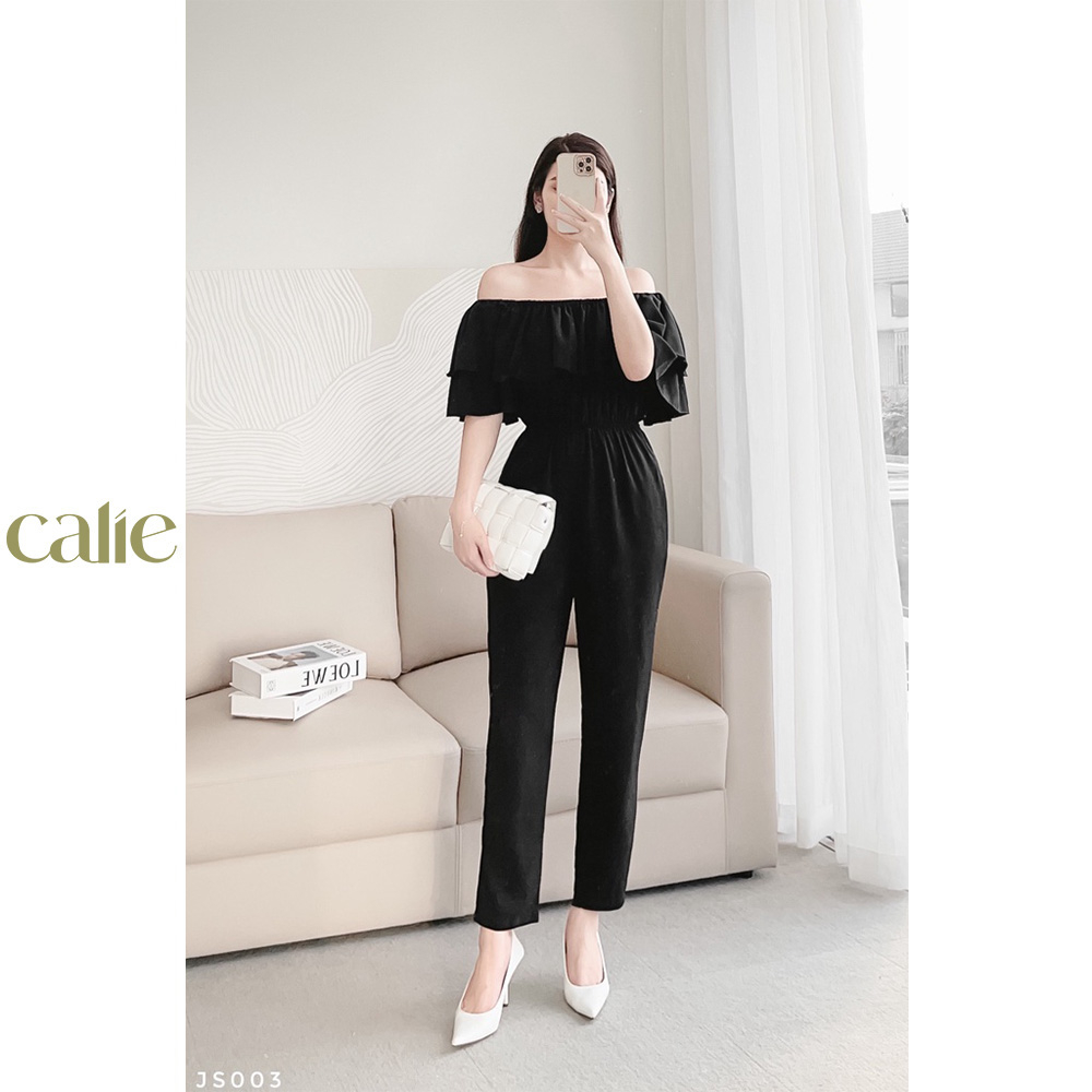 bộ Jumsuit dáng liền phối bèo trễ vai trẻ trung tôn dáng Calie JS003