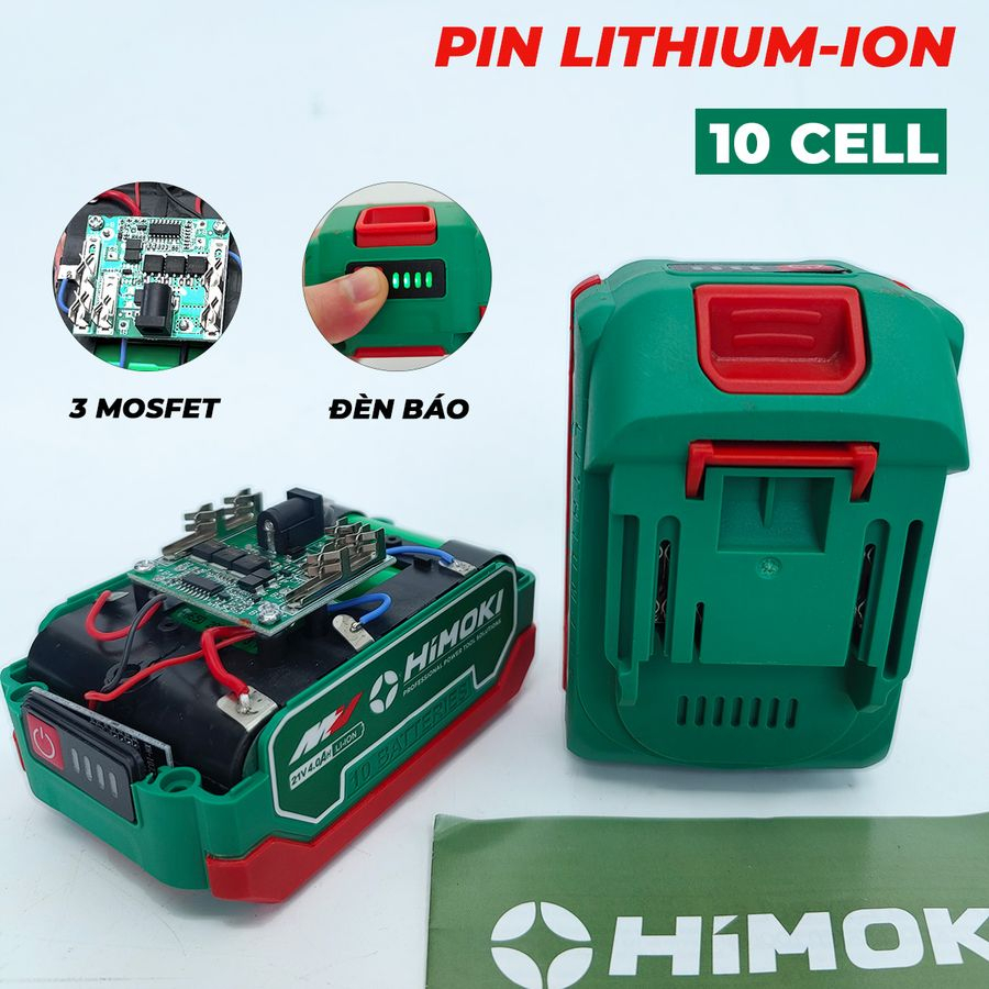 Máy siết bulong Himoki HM-IW520NBL - Mở bulong ô tô tải - Không Chổi Than - Lực siết 520N-Tặng kèm túi vải- Bảo hành 12T