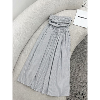 Váy maxi quây kẻ chun lưng