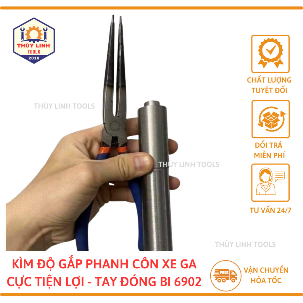 Kìm độ gắp phanh xe ga và tay đóng bi 6902, kìm gắp phe ra phe vào tiện lợi THÙY LINH TOOLS