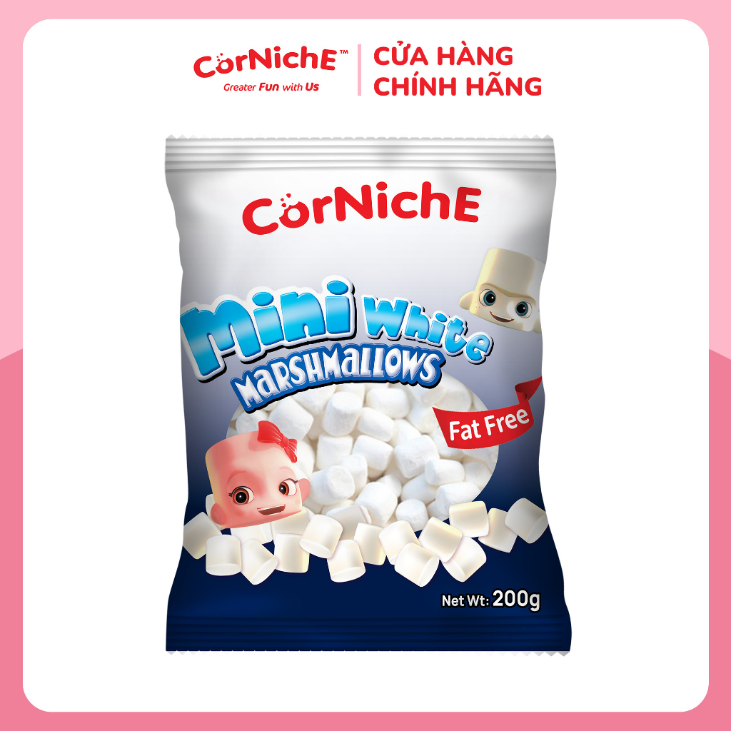 Kẹo xốp Marshmallows hiệu Corniche trắng 200g