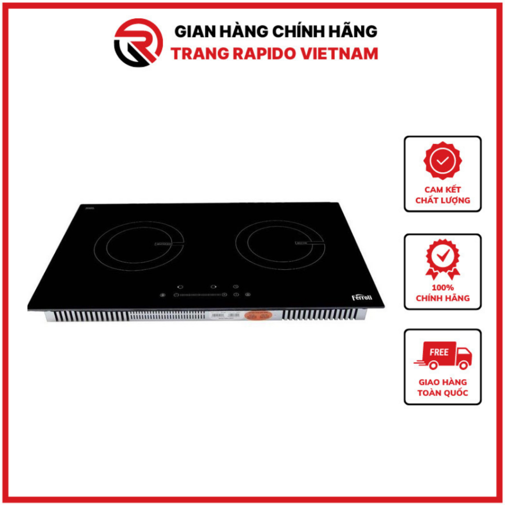 Bếp Từ Đôi Ferroli ID4000BS Mặt Kính Schott Điều Khiển Trượt - Bảo Hành 2 Năm [Hàng Nhập Khẩu – Freeship Toàn Quốc]