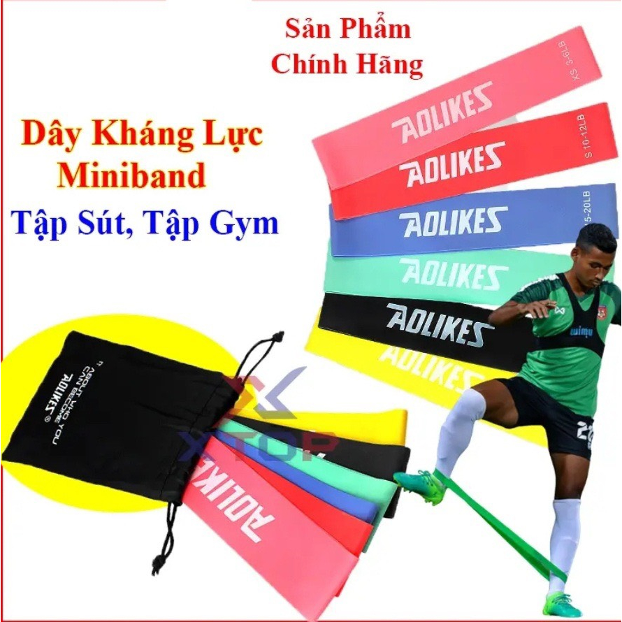 Dây Mini Band JindoSoccer - Dây Kháng Lực Cao Su AOLIKES Tập Gym Yoga Tay Chân Mông Đùi JSD20