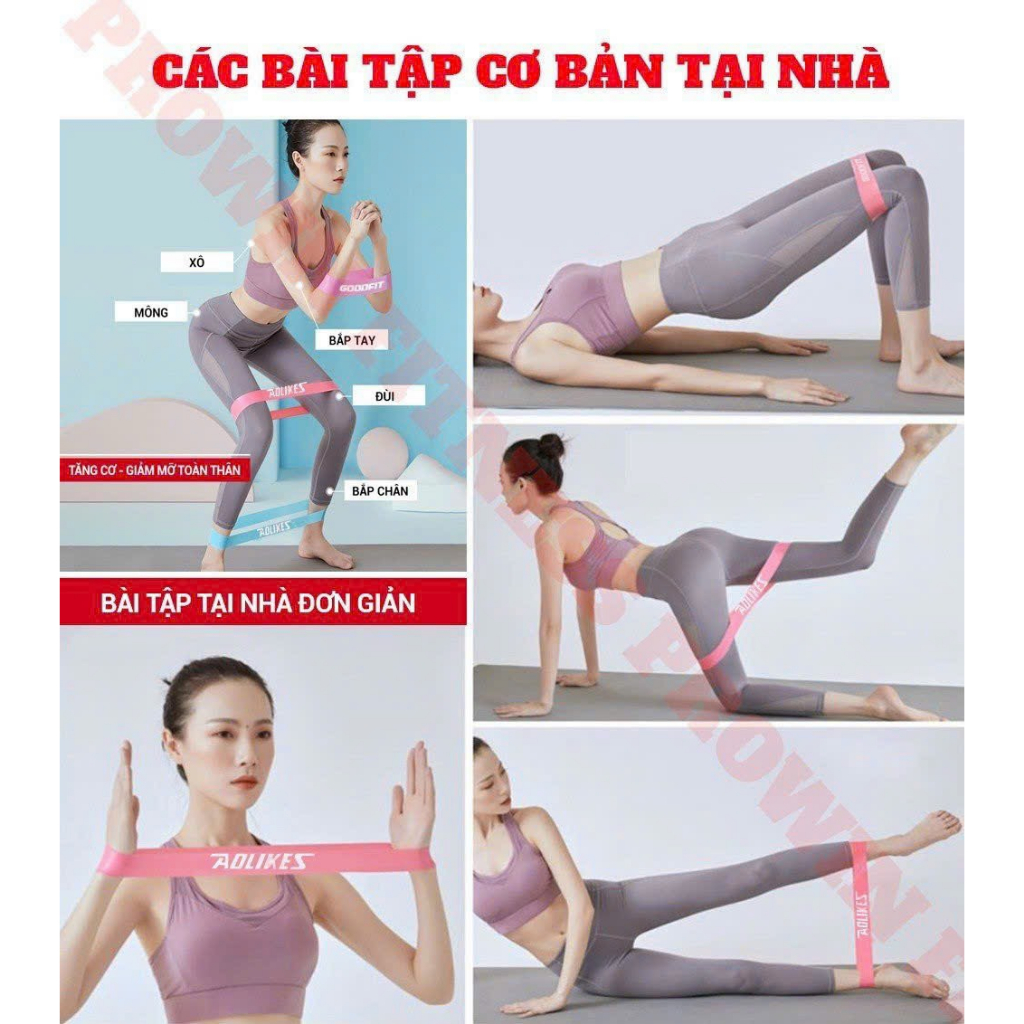 Dây Mini Band JindoSoccer - Dây Kháng Lực Cao Su AOLIKES Tập Gym Yoga Tay Chân Mông Đùi JSD20