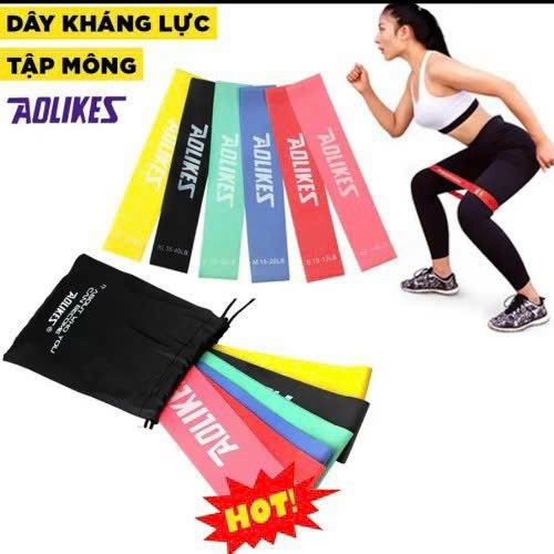 Dây Mini Band JindoSoccer - Dây Kháng Lực Cao Su AOLIKES Tập Gym Yoga Tay Chân Mông Đùi JSD20