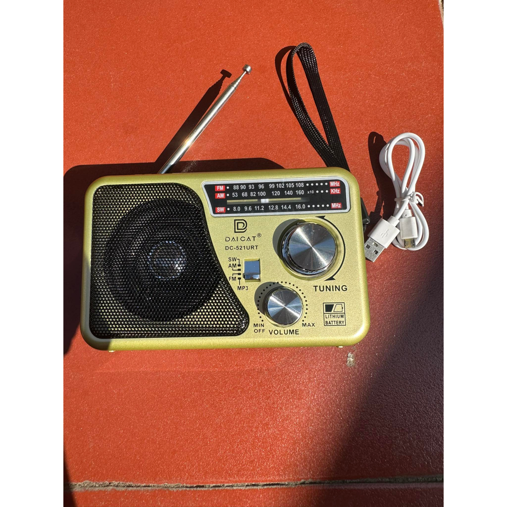 Đài Radio Bắt Sóng Khoẻ - FM/AM/SW  WAXIBA XB-521 URT Cổng USB,Nắp Được Cả Thẻ Nhớ.