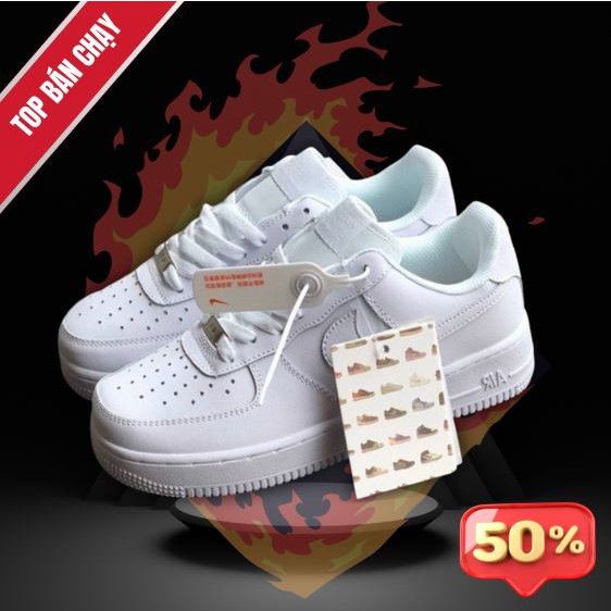 Giày Thể Thao AF1 Thấp Cổ Full Trắng Cực CooL_Giày Ni-----Ke Full Trắng Trẻ Trung Năng Động.