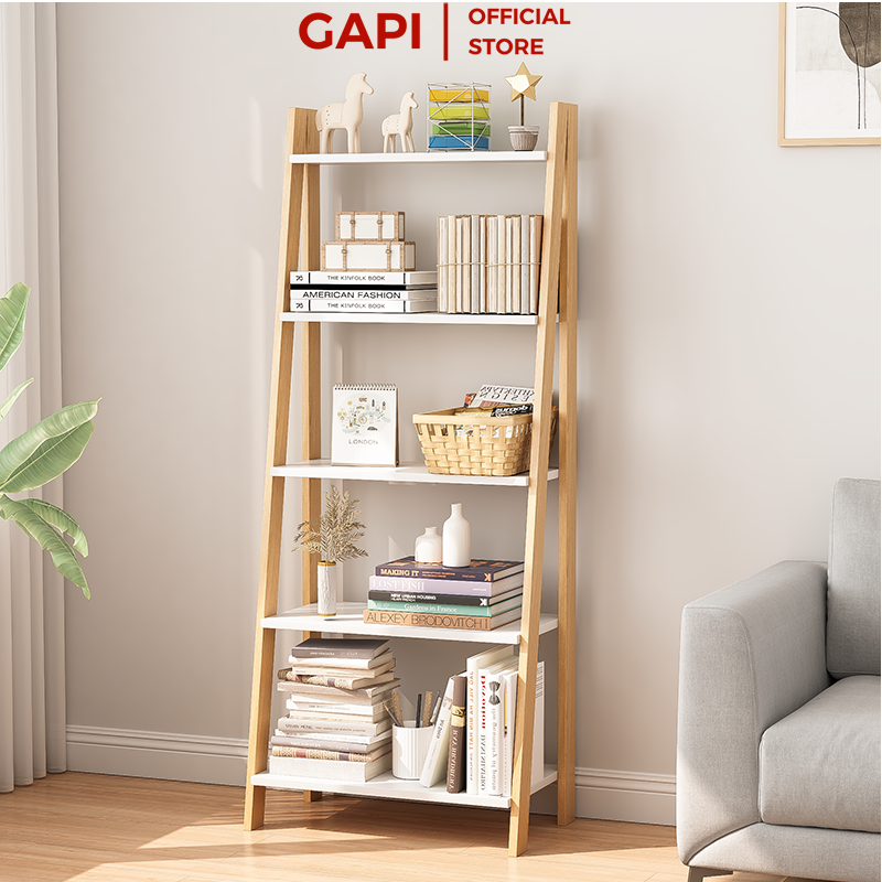 Kệ sách 5 tầng GAPI White Athena 5F Phong Cách Hiện Đại - GP114.01