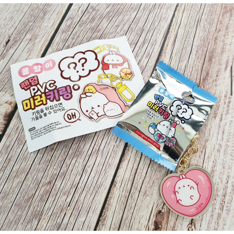 Móc Khoá Nhân Phẩm Molang - Móc khoá mặt sau có gương