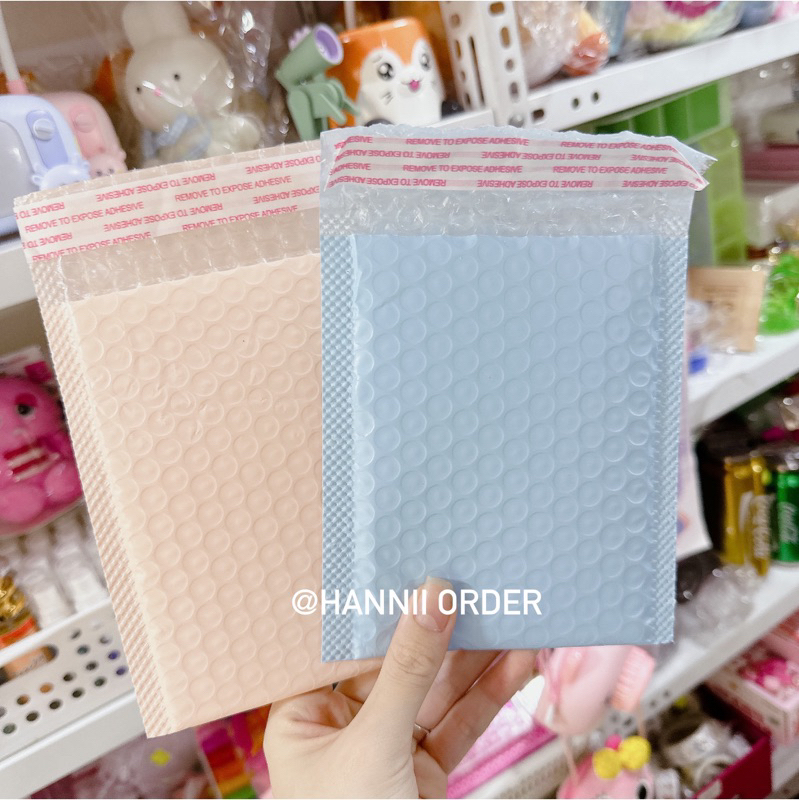 Túi chống sốc gói hàng màu hồng đào size 13x15cm