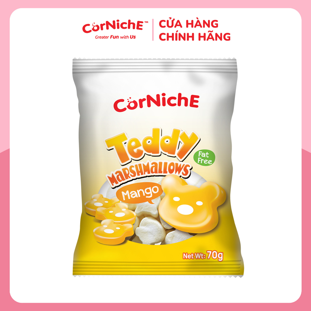 Kẹo Xốp Marshmallows hình gấu vị xoài 70g