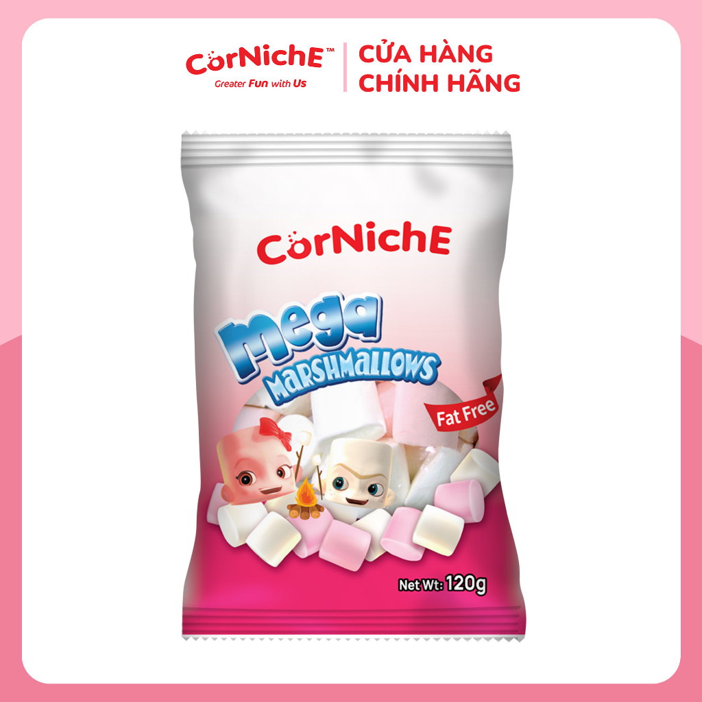Kẹo xốp Marshmallows trắng hồng 120g