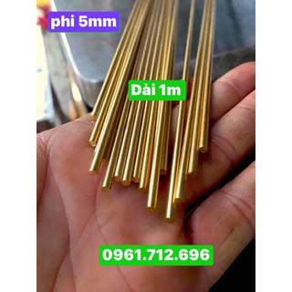 Thanh đồng vàng phi 5 dài 1m ,thanh thẳng bóng đẹp